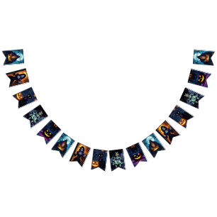 Witches och Warlocks Halloween fest Vimplar