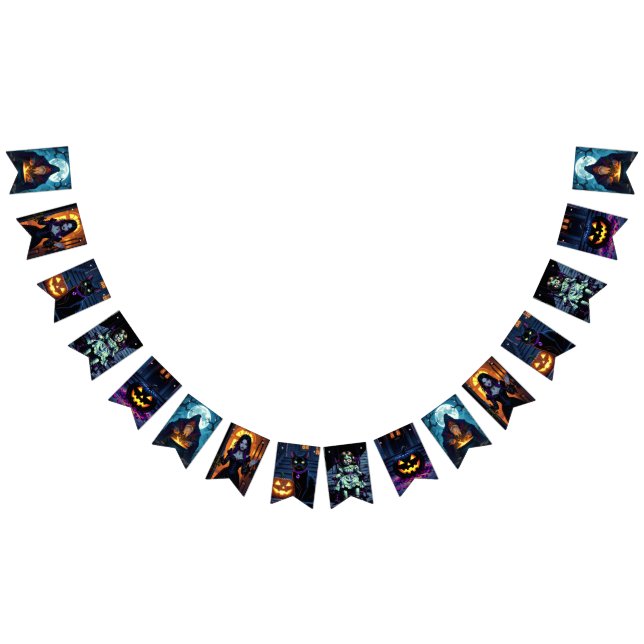 Witches och Warlocks Halloween fest Vimplar (Alla)