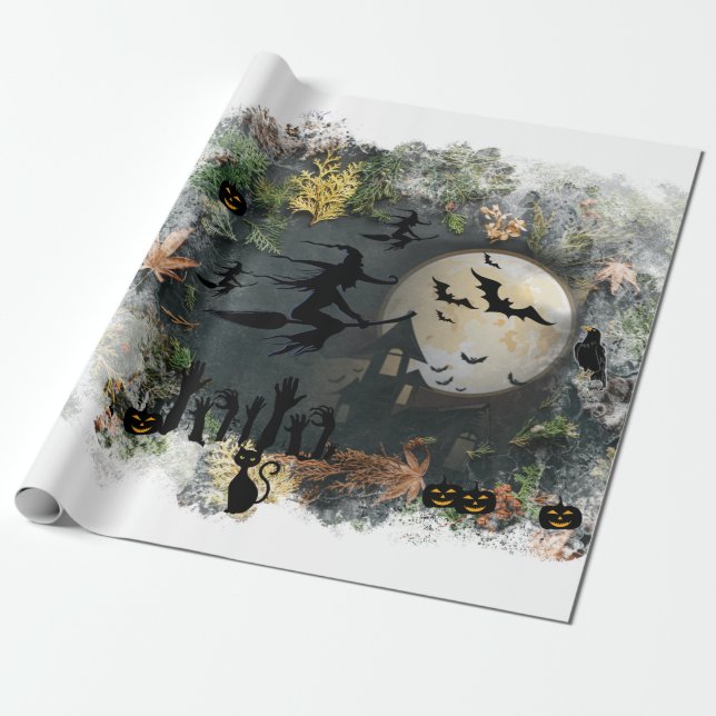 Witches Party Natt Presentpapper (Utrullad)