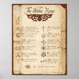 WITCHES RUNES POSTER