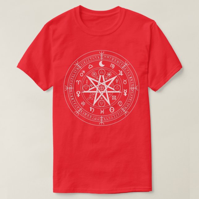 Witches Sign I Occult Wicca Pagan Motif Black Magi T Shirt (Design framsida)
