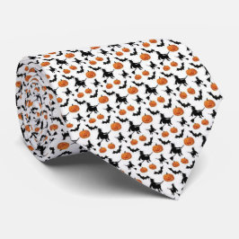 Witches Svarta katter och Skelton Print Halloween  Slips