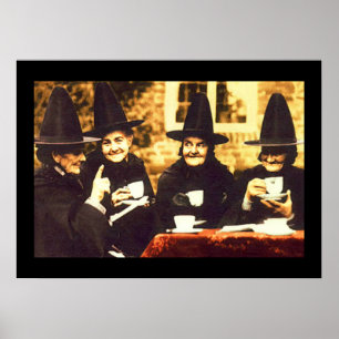 Witches Tea Party - färgad Poster