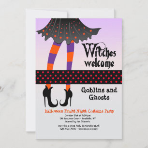Witches Välkommen Halloween-inbjudan Inbjudningar