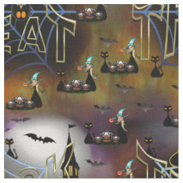 Witches, Vampyrer & Fire Haunted Ghoulish bakgrund Tyg