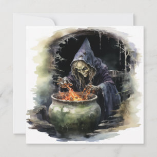 "Witches & Whiskey Whirl" Halloween Inbjudningar