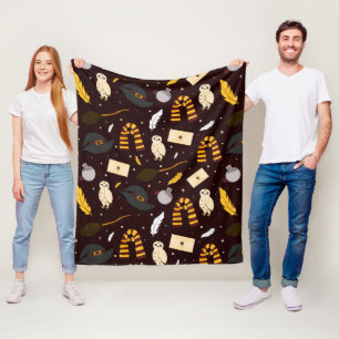 Witches, Wizards och Magic Mönster Fleecefilt