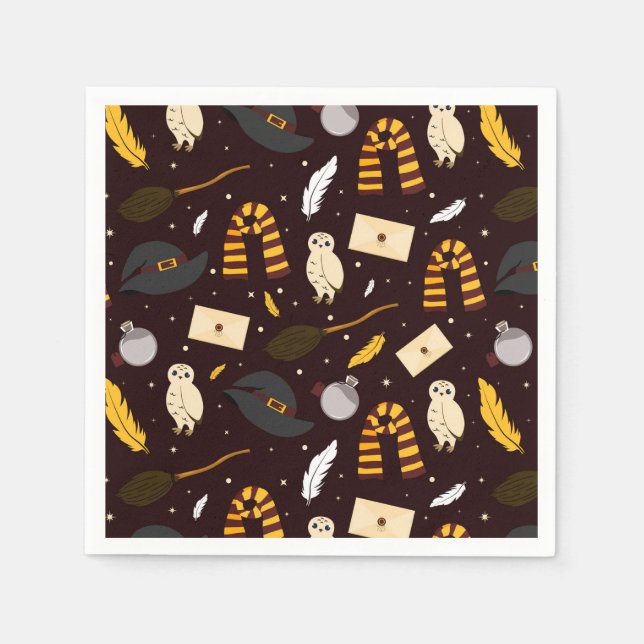 Witches, Wizards och Magic Mönster Pappersservett (Framsidan)