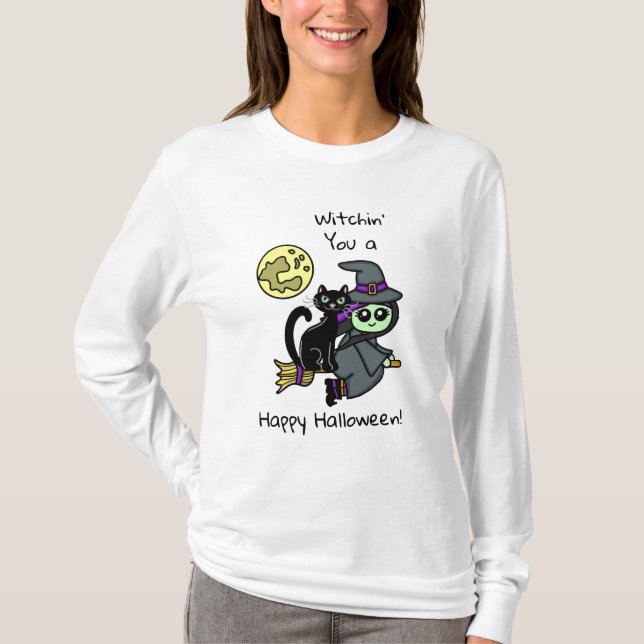Witchin er a Happy halloween T-Shirt (Framsida)
