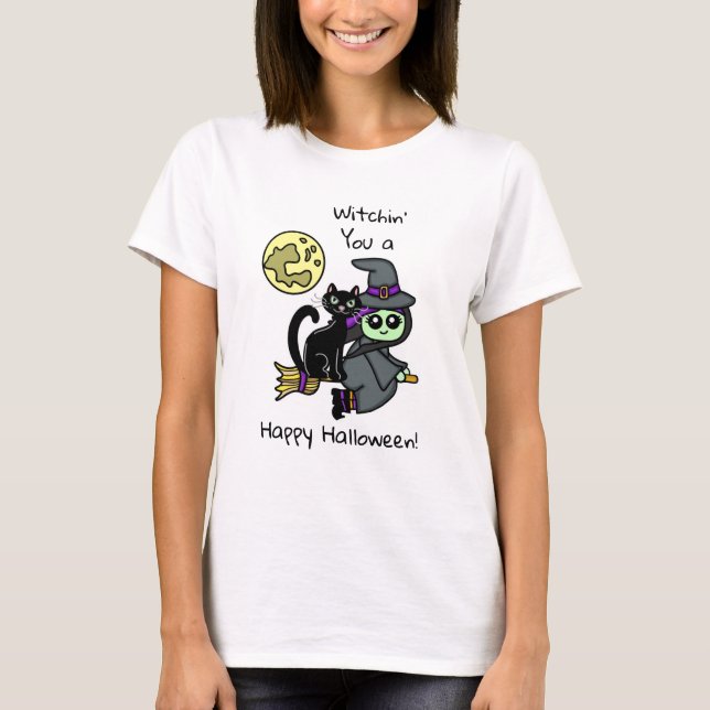 Witchin er a Happy halloween T-Shirt (Framsida)