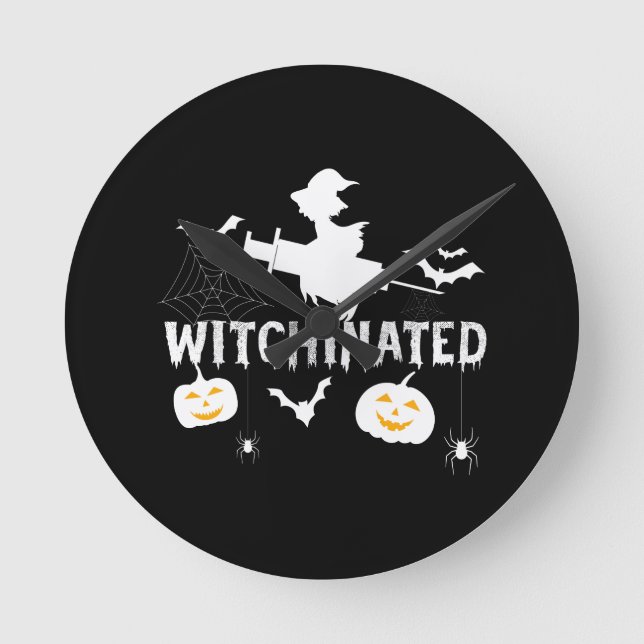 Witchinerad Halloween 2021Costume Funny Witch Rund Klocka (Framsida)