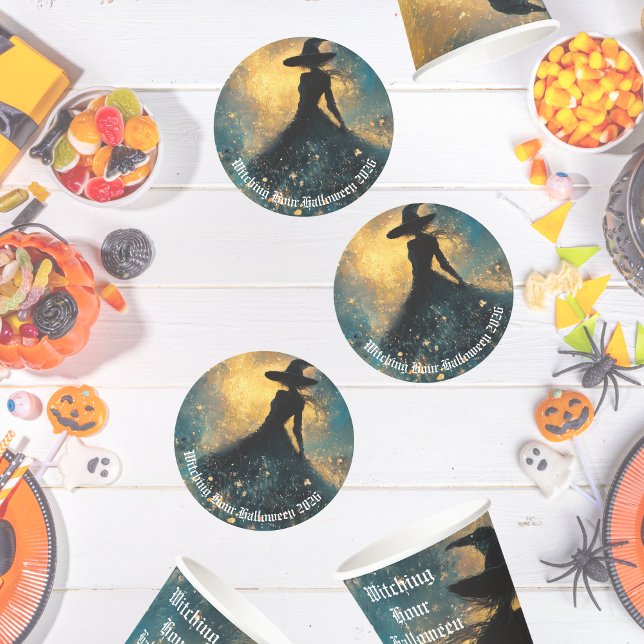 Witching Hour Halloween fest Underlägg Papper Rund (Witching Hour Halloween Party Coasters)