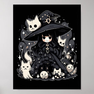 Witching Hour Trendig Halloween-grafikdesign Poster