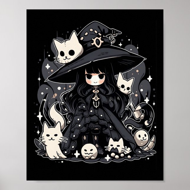 Witching Hour Trendig Halloween-grafikdesign Poster (Framsidan)