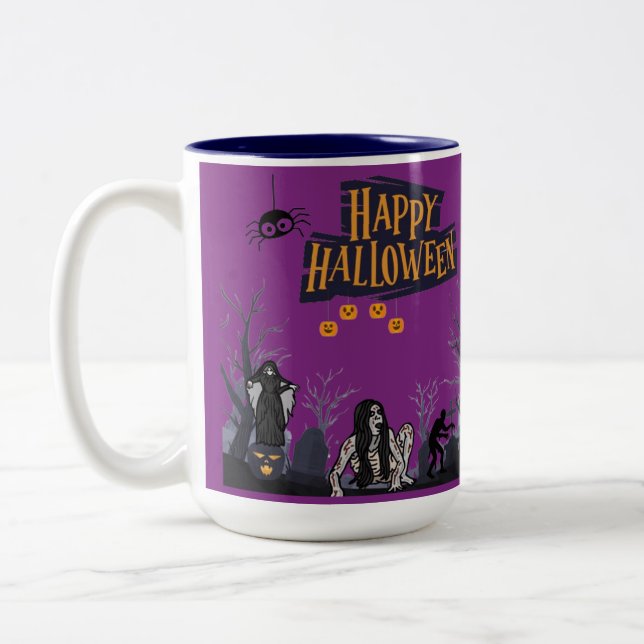 Witching Hour Whispers kunglig lila Två-Tonad Mugg (Vänster)