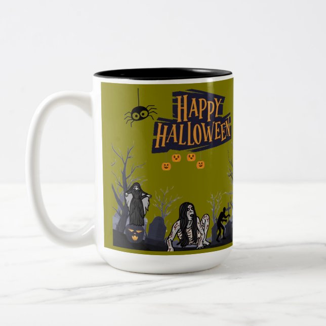 Witching Hour Whispers olivgrön Två-Tonad Mugg (Vänster)
