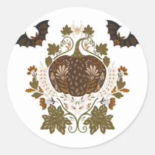 Witching Vine Halloween Pumpkin Design Runt Klistermärke