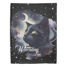 Witchling Dreams Black Cat and Stars