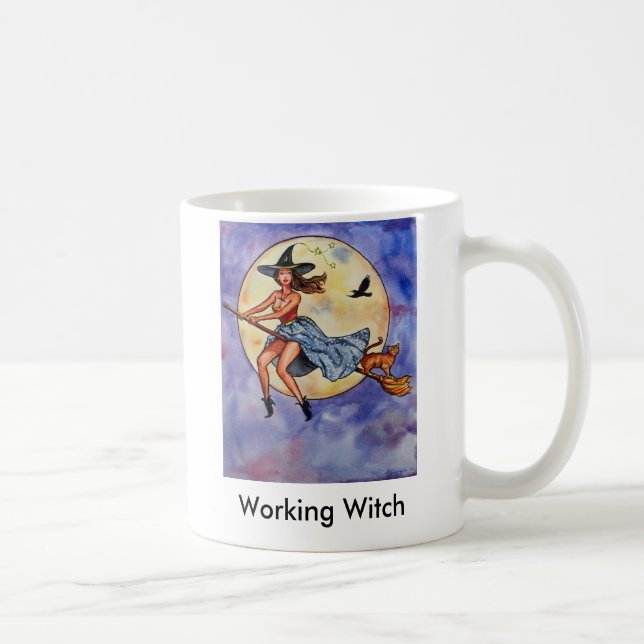 WitchRavenCatfly1 funktionsduglig häxa Kaffemugg (Höger)
