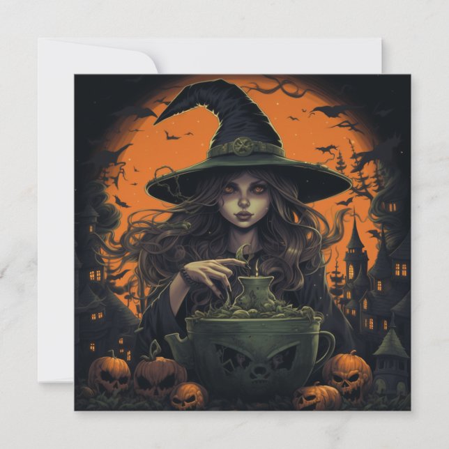 🔮 "Witch's Brew & Crew" 🍹 🔮 Inbjudningar (Framsida)