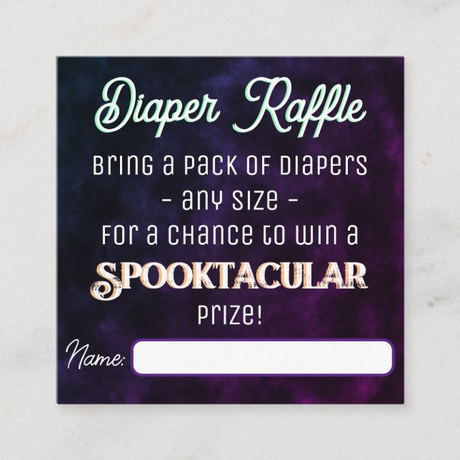 Witch's Brew Diaper Raffle Tilläggskort (Framsida)