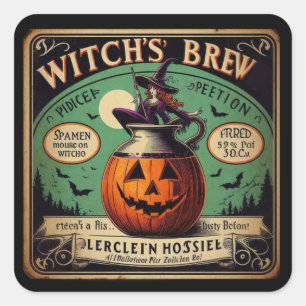 Witch's Brew Fyrkantigt Klistermärke