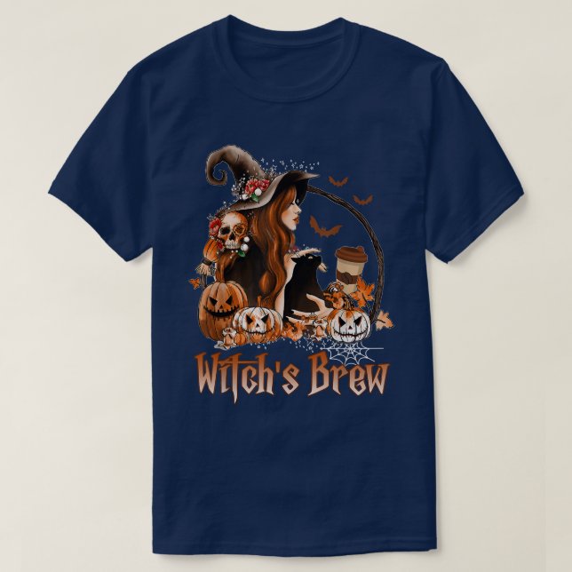 Witch's Brew Halloween Pumpkin Spice Coffee Tee (Design framsida)
