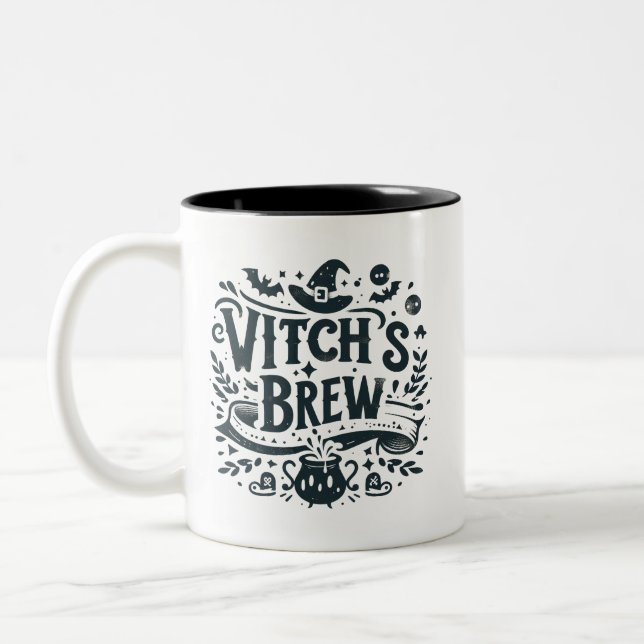 Witch's Brew-Halloween Två-Tonad Mugg (Vänster)