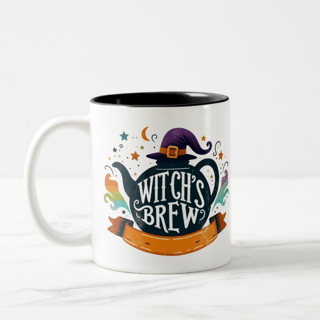 Witch's Brew-Halloween Två-Tonad Mugg (Vänster)