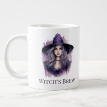 Witch's Brew - Lila Witch Art Halloween