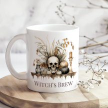 Witch's Brew Mugg - Autumn Skull och ljus Design