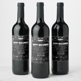 Witch's Brew: Spooktacular Custom Wine Labels! Vinflaska Etikett