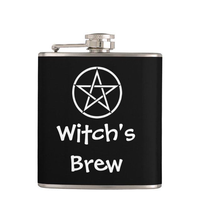 Witch's Brew Wiccan Pagan Pentacle Hip Flask Fickplunta (Framsidan)