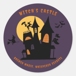 Witch's Castle Awaits - Halloween Sticker Runt Klistermärke