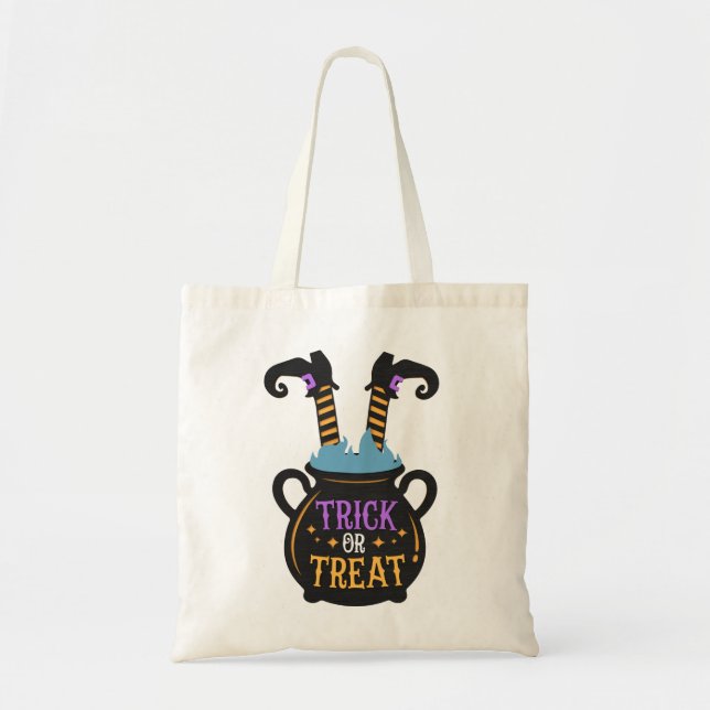 Witch's Cauldron Bus eller godis Bag Tygkasse (Framsidan)