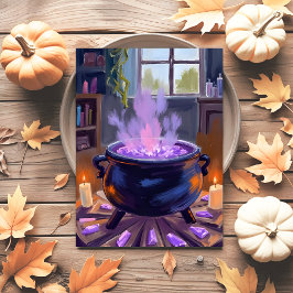 Witch's Cauldron Halloween Spooky Helg Vykort