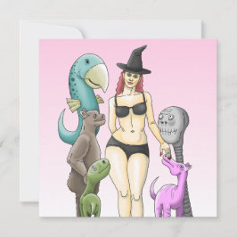 Witch's Halloween Party Inbjudningar