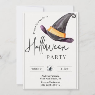 Witch's Hat Halloween-inbjudan Inbjudningar