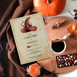 Witch's Hat Vintage Halloween Vuxen Costume Party Inbjudningar