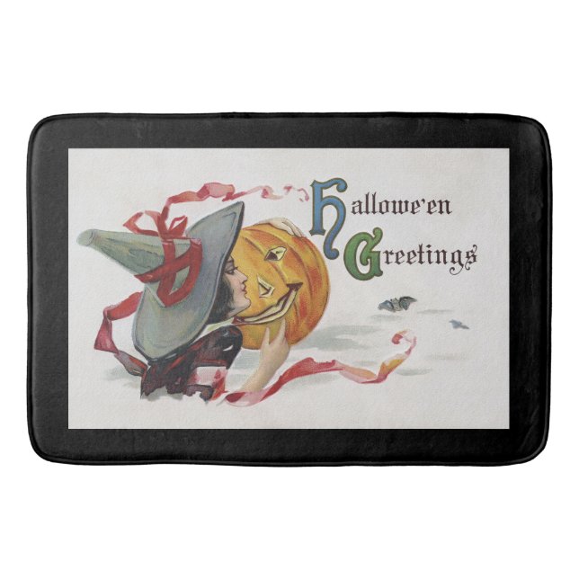 Witch's Kiss: en Jack o lantern på Halloween Badrumsmatta (Framsidan)