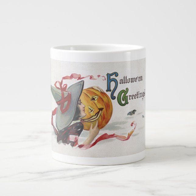 Witch's Kiss: en Jack o lantern på Halloween Jumbo Mugg (Framsidan)