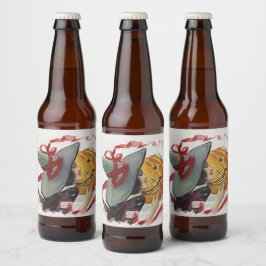 Witch's Kiss: en Jack o lantern på Halloween Ölflaska Etikett