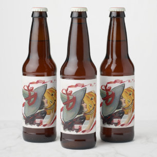 Witch's Kiss: en Jack o lantern på Halloween Ölflaska Etikett