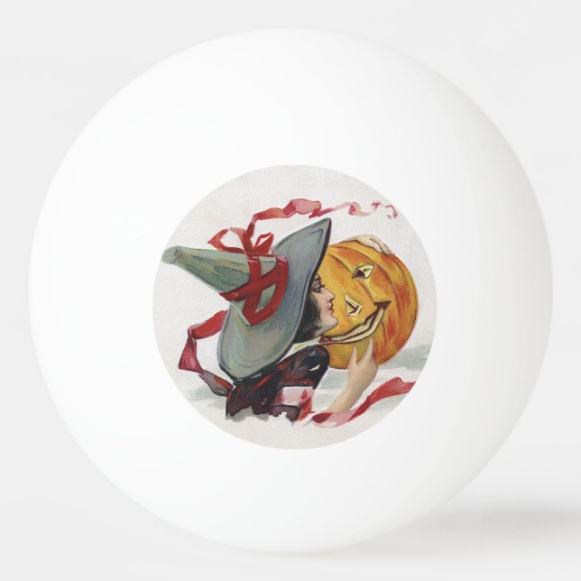 Witch's Kiss: en Jack o lantern på Halloween Pingisboll (Framsidan)