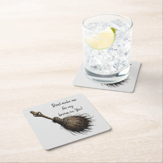 Witch's Pet Broom Underlägg Papper Kvadrat