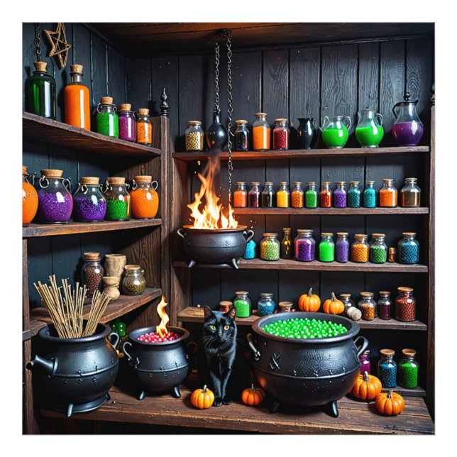 Witch's Potion Room A Magic Alchemist's Haven Fototryck (Framsidan)