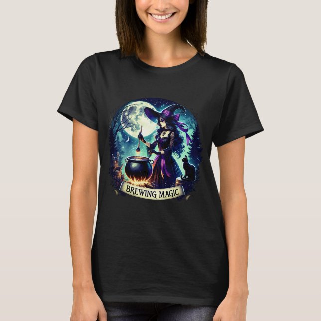 "Witch's Spellcraft" Halloween Shirt T (Framsida)