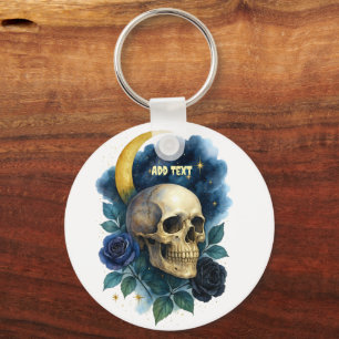 Witchy Aesthetic Gothic Blommigt Halloween Creepy Nyckelring