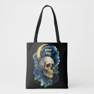 Witchy Aesthetic Gothic Blommigt Halloween Creepy Tygkasse