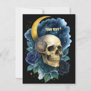 Witchy Aesthetic Gothic Blommigt Halloween Creepy Vykort